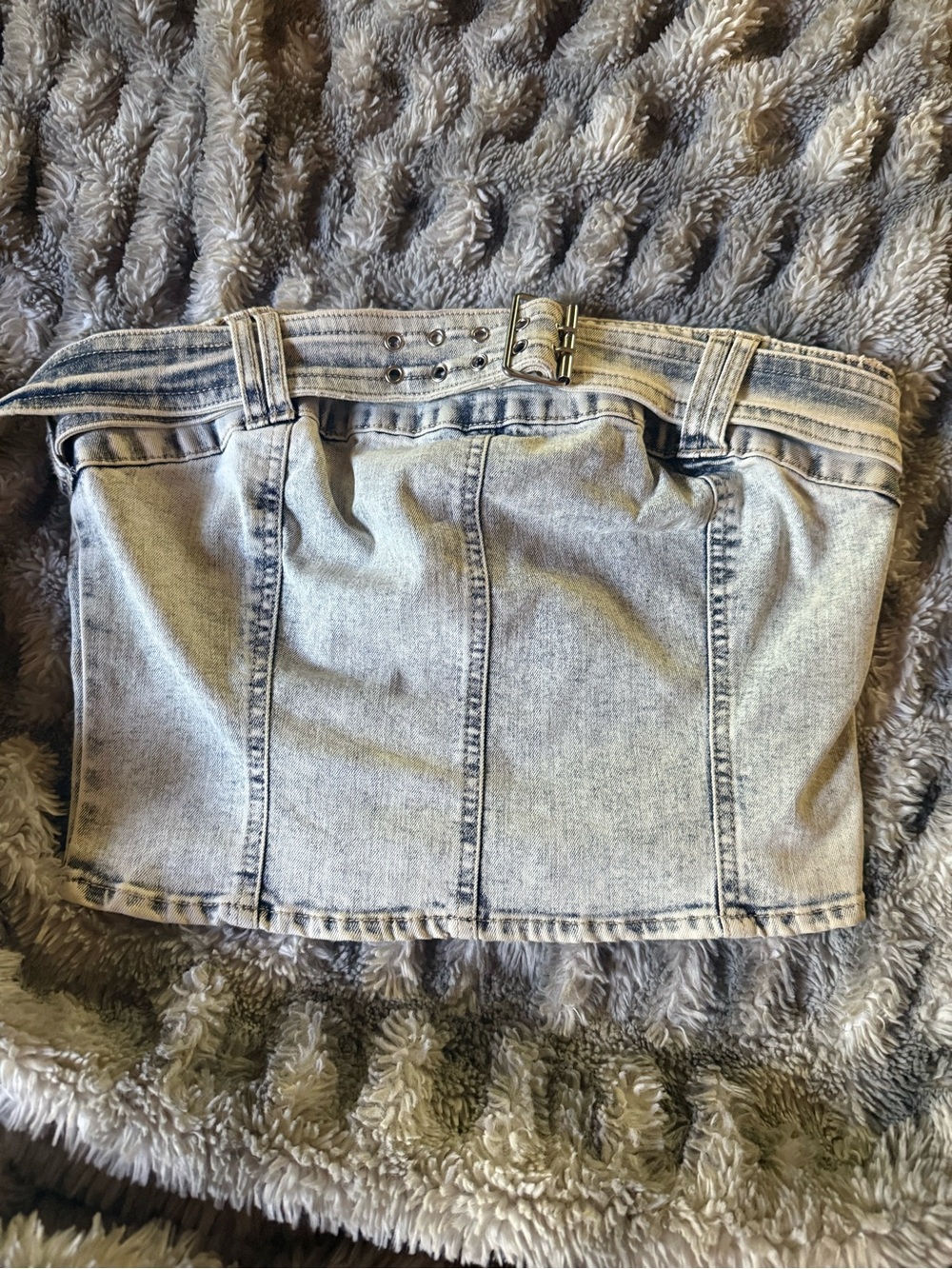 Love Tree Denim  Strapless Crop Top